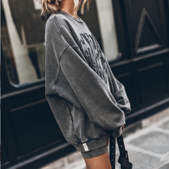 MIKUTA oversized grey black faded distressed sweatshirt - Picture 5 of 15